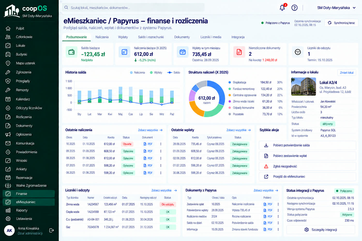 Makieta: finanse i rozliczenia