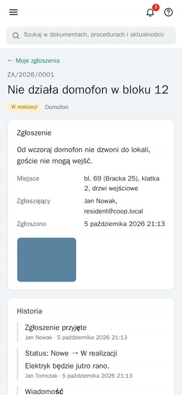 Zgłoszenie awarii na telefonie