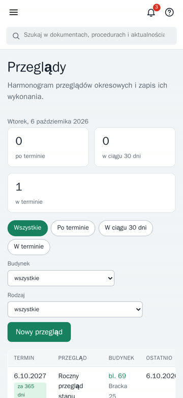 Przeglądy na telefonie